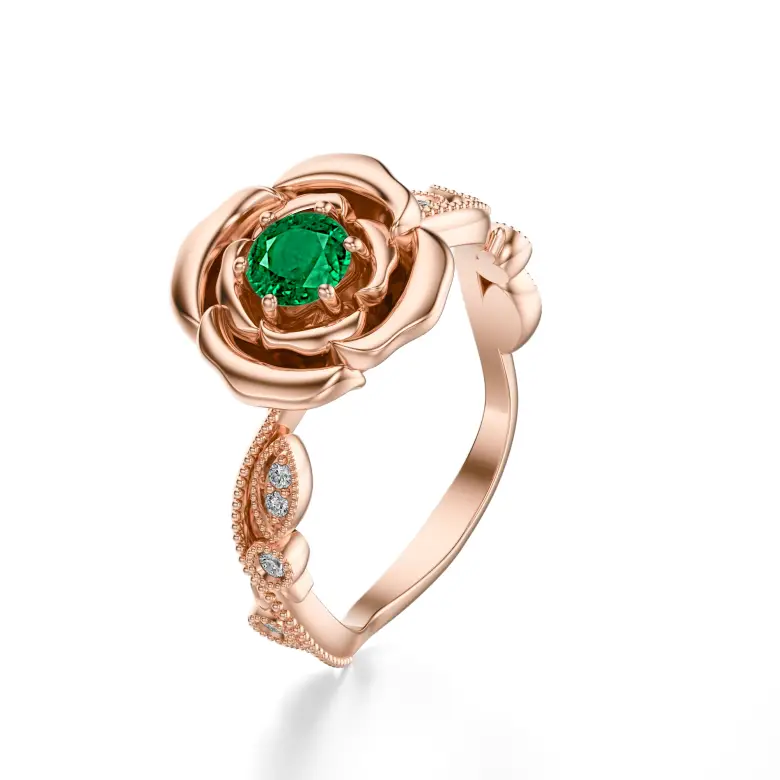 Pierścionek zaręczynowy róża różowe złoto AJPZ_145